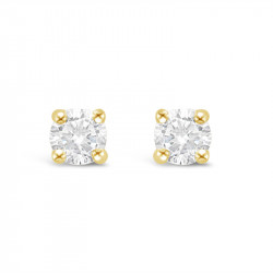 Classic 4 Claw Diamond Earrings in 18ct Yellow Gold. Tdw 0.20ct